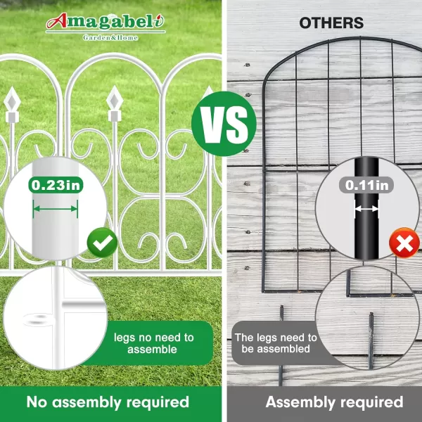 AMAGABELI GARDEN &amp; HOME 5 Panels Decorative Garden Fences and Borders for Dogs 32in×10ft No Dig Metal Fence Panel Garden Edging Border Fence For Animal Barrier Fencing for Flower Beds Yard Patio
