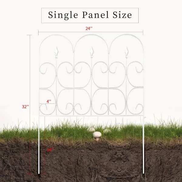 AMAGABELI GARDEN &amp; HOME 5 Panels Decorative Garden Fences and Borders for Dogs 32in×10ft No Dig Metal Fence Panel Garden Edging Border Fence For Animal Barrier Fencing for Flower Beds Yard Patio