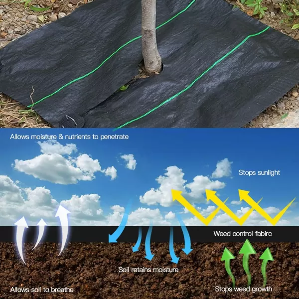 AMAGABELI GARDEN &amp; HOME 5.8oz 4ft x 100ft Weed Barrier Landscape Fabric Ground Cover Weed Cloth Heavy Duty Weed Block Gardening Ground Mat Woven Weed Control Fabric Geotextile Garden Lawn Outdoor
