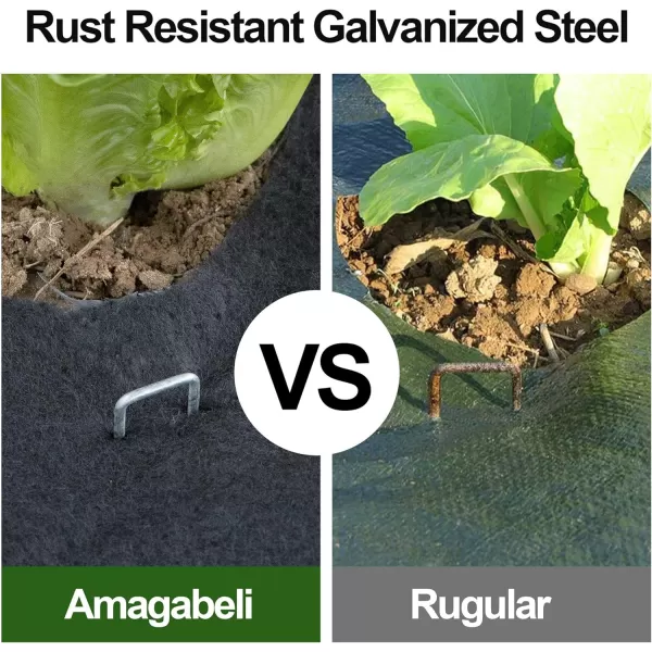 AMAGABELI GARDEN &amp; HOME 6 Inch Galvanized Landscape Staples 200 Pack 11 Gauge Garden Stakes Sod Pins Anti-Rust for Weed Barrier Fabric Ground Cover Dripper Irrigation Tubing Soaker Hose STAPLE001