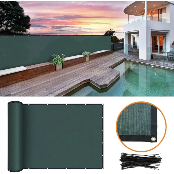 AMAGABELI GARDEN &amp; HOME 6’x50' Privacy Screen Fence Heavy Duty Fencing Mesh Shade Net Cloth Windscreen Cover Fabric Tarp 90% Blockage for Wall Garden Yard Backyard Dark Green