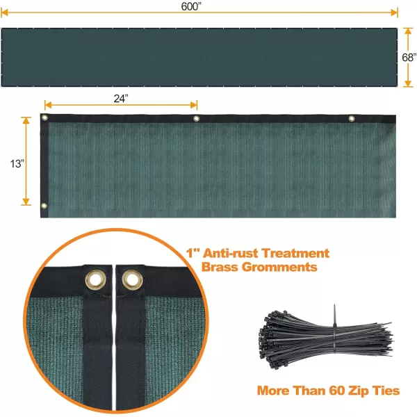 AMAGABELI GARDEN &amp; HOME 6’x50' Privacy Screen Fence Heavy Duty Fencing Mesh Shade Net Cloth Windscreen Cover Fabric Tarp 90% Blockage for Wall Garden Yard Backyard Dark Green