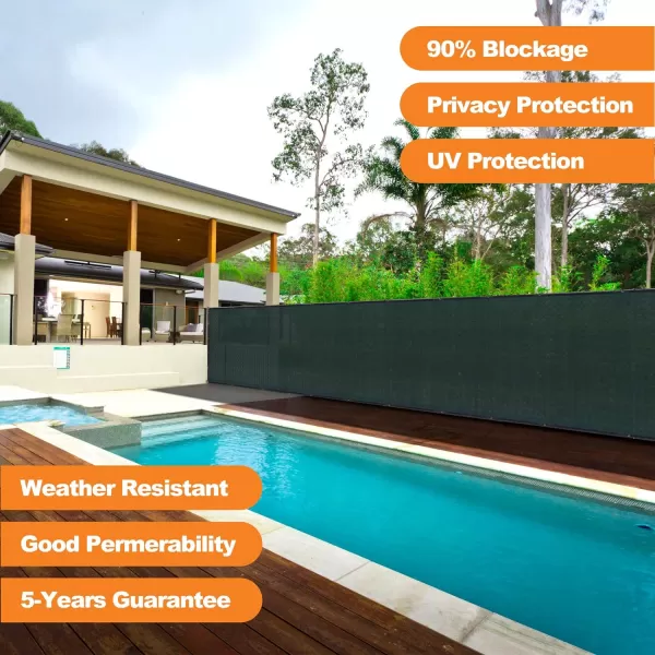 AMAGABELI GARDEN &amp; HOME 6’x50' Privacy Screen Fence Heavy Duty Fencing Mesh Shade Net Cloth Windscreen Cover Fabric Tarp 90% Blockage for Wall Garden Yard Backyard Dark Green