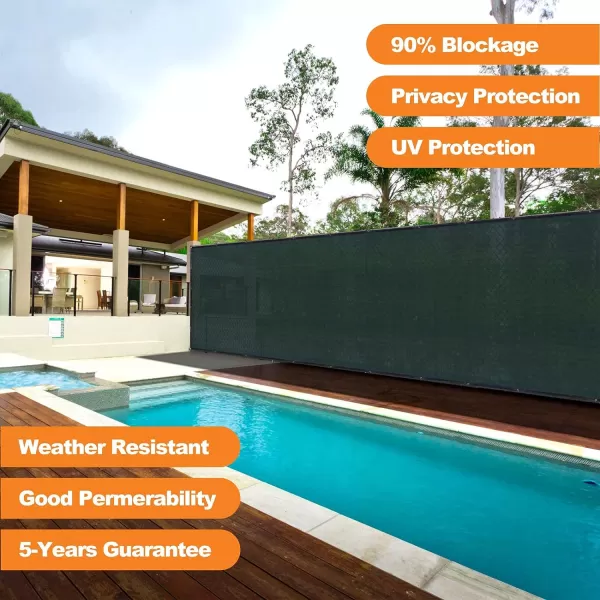 AMAGABELI GARDEN &amp; HOME 6’x50' Privacy Screen Fence Heavy Duty Fencing Mesh Shade Net Cloth Windscreen Cover Fabric Tarp 90% Blockage for Wall Garden Yard Backyard Dark Green