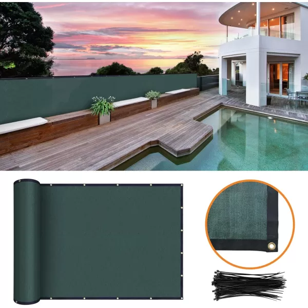 AMAGABELI GARDEN &amp; HOME 6’x50' Privacy Screen Fence Heavy Duty Fencing Mesh Shade Net Cloth Windscreen Cover Fabric Tarp 90% Blockage for Wall Garden Yard Backyard Dark Green