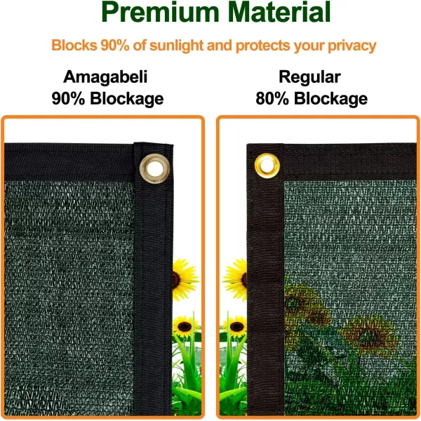 AMAGABELI GARDEN &amp; HOME 6’x50' Privacy Screen Fence Heavy Duty Fencing Mesh Shade Net Cloth Windscreen Cover Fabric Tarp 90% Blockage for Wall Garden Yard Backyard Dark Green