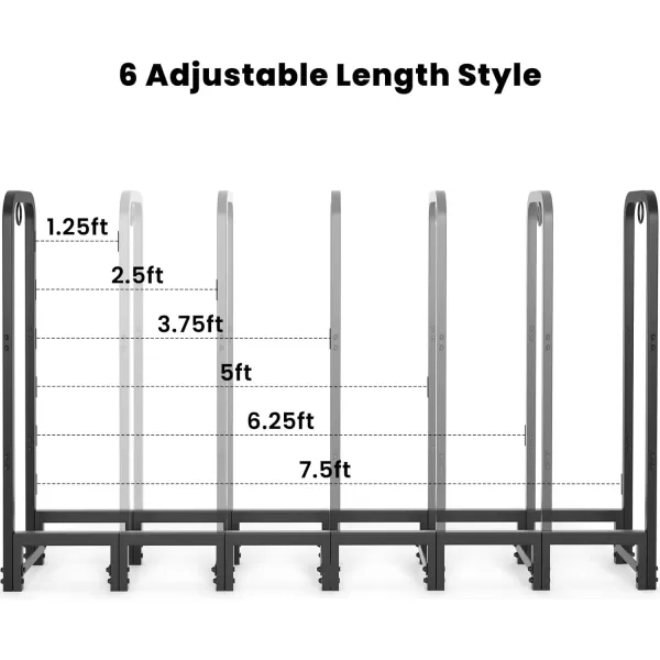 AMAGABELI GARDEN &amp; HOME 8ft Outdoor Firewood Rack, Fireplace Heavy Duty Firewood Pile Storage Racks For Patio Deck Metal Log Holder Stand Tubular Steel Wood Stacker Outside Tools Accessories Black