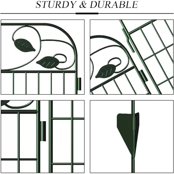 AMAGABELI GARDEN &amp; HOME Amagabeli 2 Pack Decorative Garden Fence Border 36inx44in Animal Barrier Dogs Rustproof Landscape Wrought Iron Fencing Gate Folding Patio Flower Bed Black ET043