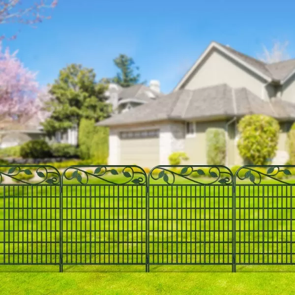 AMAGABELI GARDEN &amp; HOME Amagabeli 2 Pack Decorative Garden Fence Border 36inx44in Animal Barrier Dogs Rustproof Landscape Wrought Iron Fencing Gate Folding Patio Flower Bed Black ET043
