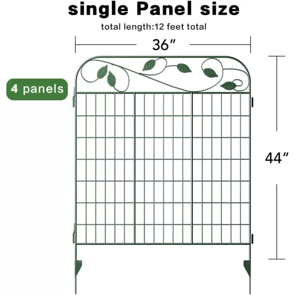 AMAGABELI GARDEN &amp; HOME Amagabeli 2 Pack Decorative Garden Fence Border 36inx44in Animal Barrier Dogs Rustproof Landscape Wrought Iron Fencing Gate Folding Patio Flower Bed Black ET043
