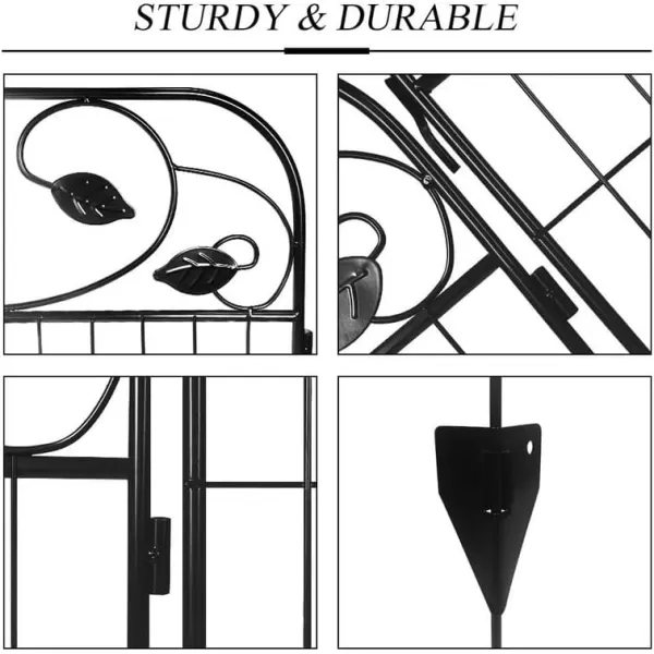 AMAGABELI GARDEN &amp; HOME Amagabeli 2 Pack Decorative Garden Fence Border 36inx44in Animal Barrier Dogs Rustproof Landscape Wrought Iron Fencing Gate Folding Patio Flower Bed Black ET043