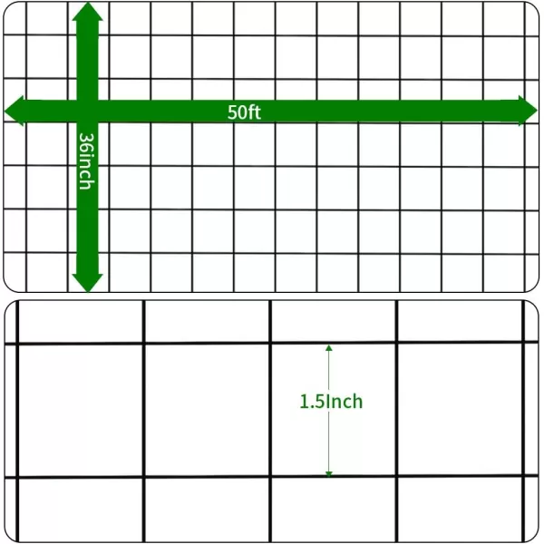 AMAGABELI GARDEN &amp; HOME Black Hardware Cloth 36inch x 50ft 1.5inch 16Gauge Vinyl Coated Welded Square Mesh Roll for Home and Garden and Pet Enclosures Protect Chickens Rabbits and Farmed Animals BG233
