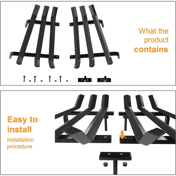 AMAGABELI GARDEN &amp; HOME Fireplace Log Grate 30 inch Wrought Iron Fire Place Grates Heavy Duty Solid Steel Indoor Chimney Hearth 3/4" Bar Outdoor Firepit Wood Stove Firewood Burning Rack Holder
