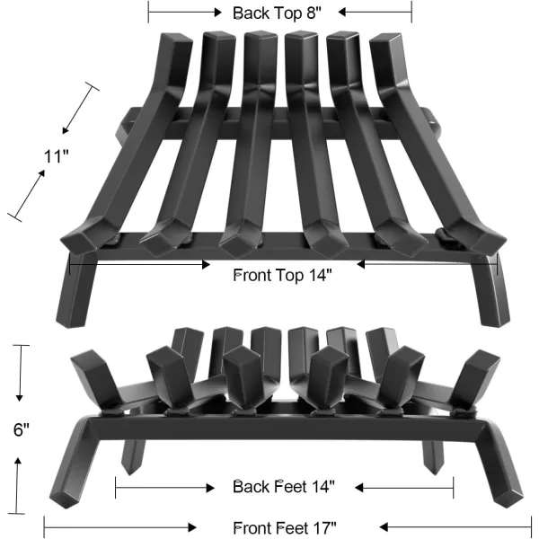 AMAGABELI GARDEN &amp; HOME Fireplace Log Grate 30 inch Wrought Iron Fire Place Grates Heavy Duty Solid Steel Indoor Chimney Hearth 3/4" Bar Outdoor Firepit Wood Stove Firewood Burning Rack Holder