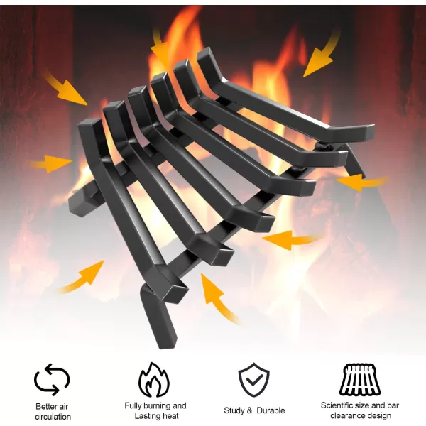 AMAGABELI GARDEN &amp; HOME Fireplace Log Grate 30 inch Wrought Iron Fire Place Grates Heavy Duty Solid Steel Indoor Chimney Hearth 3/4" Bar Outdoor Firepit Wood Stove Firewood Burning Rack Holder