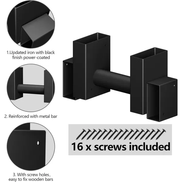 Amagabeli 2 Bases×2pack Firewood Rack Brackets Outdoor Heavy Fireplace Wood Storage Holder Kit Adjustable to Any Length Height Fireplace Lumber Wood Rack Pile Stacker Steel Black