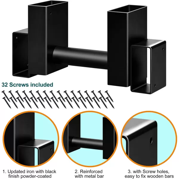 Amagabeli 2 Bases×2pack Firewood Rack Brackets Outdoor Heavy Fireplace Wood Storage Holder Kit Adjustable to Any Length Height Fireplace Lumber Wood Rack Pile Stacker Steel Black