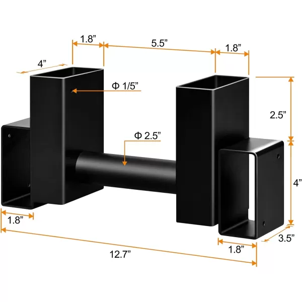 Amagabeli 2 Bases×2pack Firewood Rack Brackets Outdoor Heavy Fireplace Wood Storage Holder Kit Adjustable to Any Length Height Fireplace Lumber Wood Rack Pile Stacker Steel Black