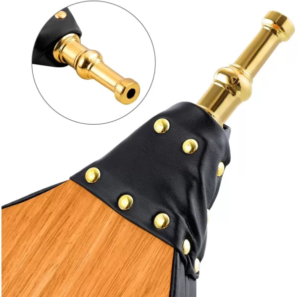 Amagabeli Fireplace Bellows 17"x 7.5" Large Wood Air Blower Cast Nozzle for Outdoor Camping BBQ Grill Chimney Hand Bellow Pump Pit Barbeque Fire Tools Accessories with Hanging Strap 