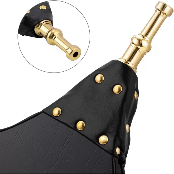 Amagabeli Fireplace Bellows 17"x 7.5" Large Wood Air Blower Cast Nozzle for Outdoor Camping BBQ Grill Chimney Hand Bellow Pump Pit Barbeque Fire Tools Accessories with Hanging Strap 