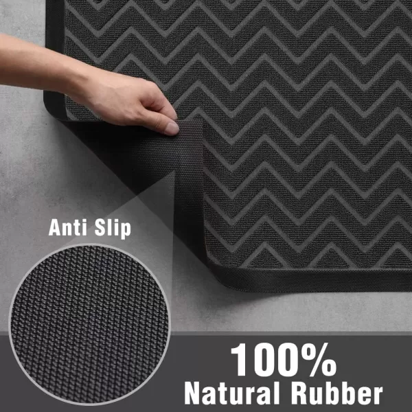 Amagabeli Large Outdoor Door Mats Rubber Shoes Scraper 36" x 24" for Front Door Entrance Outside Doormat Patio Rug Dirt Debris Mud Trapper Waterproof Out Door Mat Low Profile Washable Carpet BG036