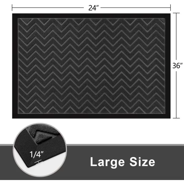 Amagabeli Large Outdoor Door Mats Rubber Shoes Scraper 36" x 24" for Front Door Entrance Outside Doormat Patio Rug Dirt Debris Mud Trapper Waterproof Out Door Mat Low Profile Washable Carpet BG036