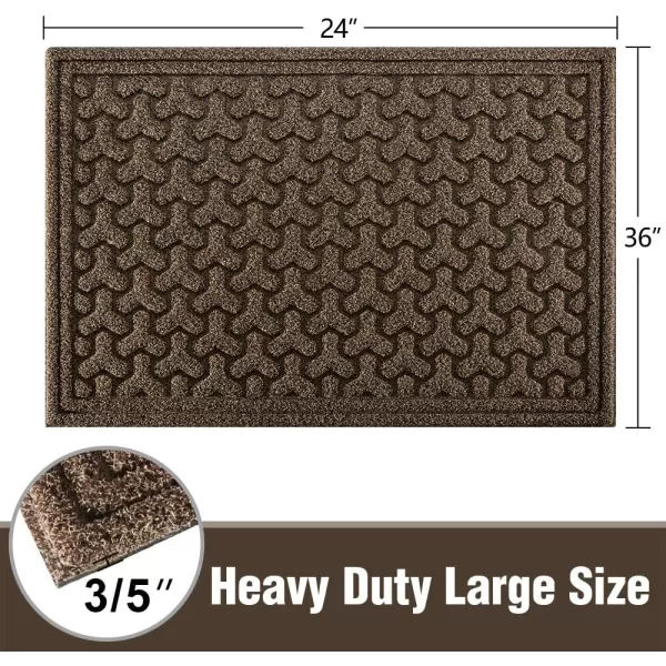 Amagabeli Large Outdoor Door Mats Rubber Shoes Scraper 36" x 24" for Front Door Entrance Outside Doormat Patio Rug Dirt Debris Mud Trapper Waterproof Out Door Mat Low Profile Washable Carpet BG039