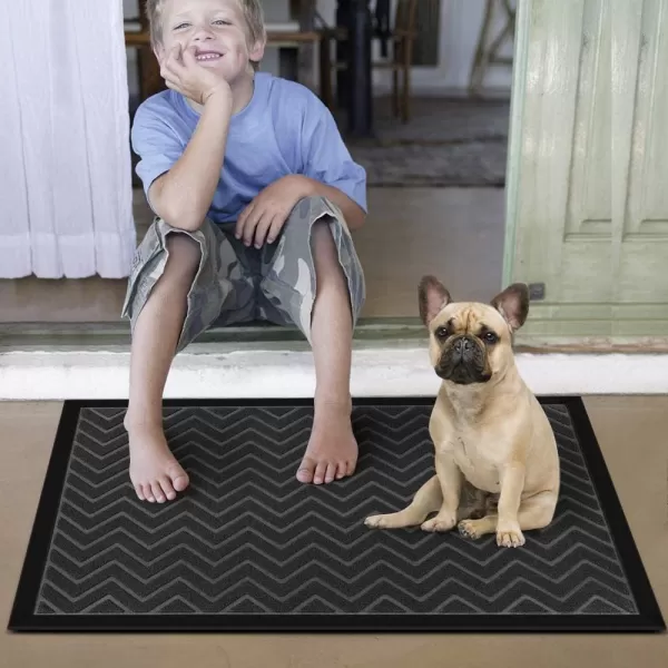 Amagabeli Large Outdoor Door Mats Rubber Shoes Scraper 36" x 24" for Front Door Entrance Outside Doormat Patio Rug Dirt Debris Mud Trapper Waterproof Out Door Mat Low Profile Washable Carpet BG036