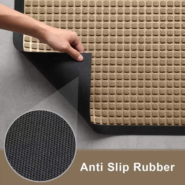 Amagabeli Large Outdoor Door Mats Rubber Shoes Scraper 36" x 24" for Front Door Entrance Outside Doormat Patio Rug Dirt Debris Mud Trapper Waterproof Out Door Mat Low Profile Washable Carpet BG036