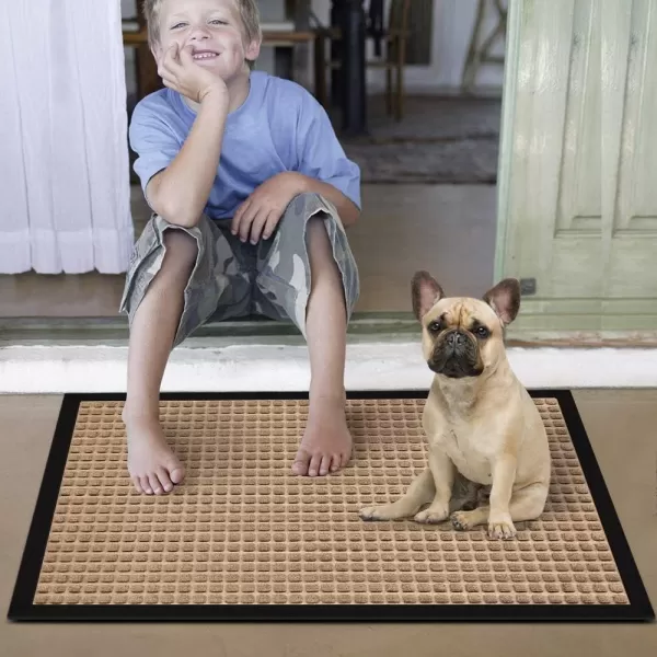 Amagabeli Large Outdoor Door Mats Rubber Shoes Scraper 36" x 24" for Front Door Entrance Outside Doormat Patio Rug Dirt Debris Mud Trapper Waterproof Out Door Mat Low Profile Washable Carpet BG036