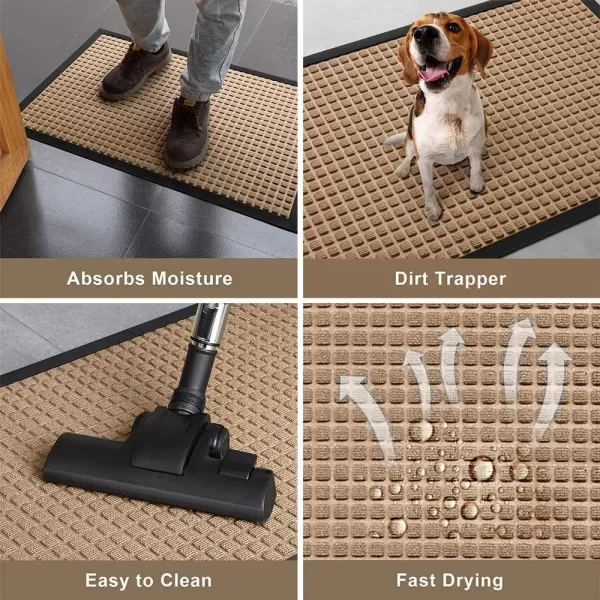 Amagabeli Large Outdoor Door Mats Rubber Shoes Scraper 36" x 24" for Front Door Entrance Outside Doormat Patio Rug Dirt Debris Mud Trapper Waterproof Out Door Mat Low Profile Washable Carpet BG036