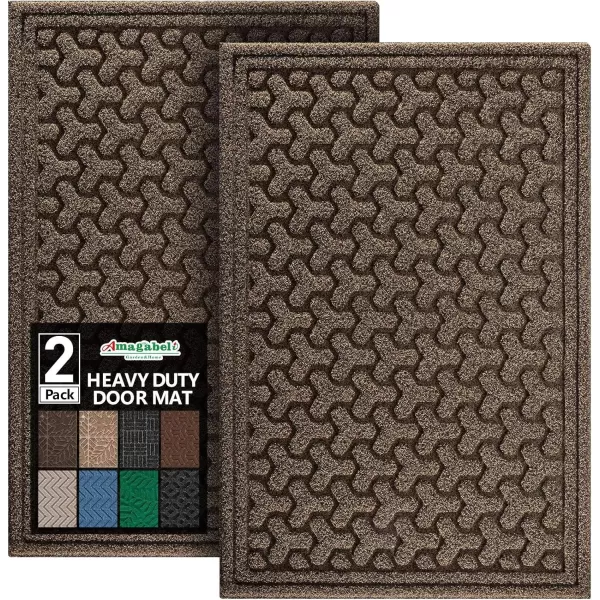 Amagabeli Large Outdoor Door Mats Rubber Shoes Scraper 36" x 24" for Front Door Entrance Outside Doormat Patio Rug Dirt Debris Mud Trapper Waterproof Out Door Mat Low Profile Washable Carpet BG039