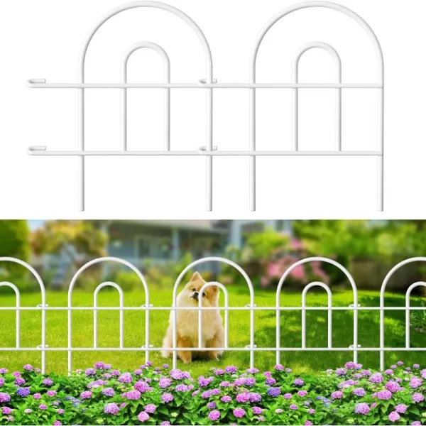 AMAGABELI GARDEN &amp; HOME 14 panels Decorative Garden Fences and Borders for Dogs 32in×20ft No Dig Metal Fence Panel Garden Edging Border Fence For Animal Barrier Fencing for Flower Bed Yard Green