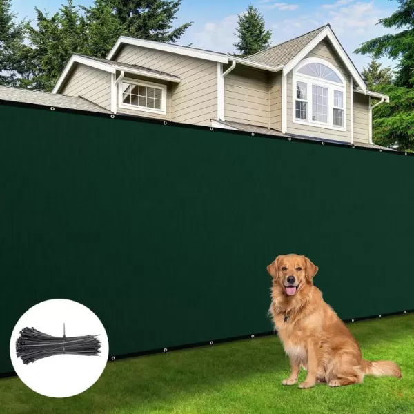AMAGABELI GARDEN &amp; HOME 6’x50' Privacy Screen Fence Heavy Duty Fencing Mesh Shade Net Cloth Windscreen Cover Fabric Tarp 90% Blockage for Wall Garden Yard Backyard Dark Green