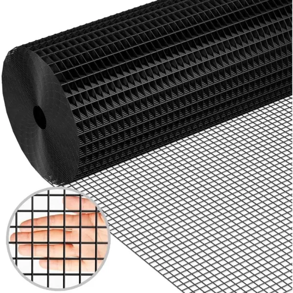 AMAGABELI GARDEN &amp; HOME Black Hardware Cloth 36inch x 50ft 1.5inch 16Gauge Vinyl Coated Welded Square Mesh Roll for Home and Garden and Pet Enclosures Protect Chickens Rabbits and Farmed Animals BG233