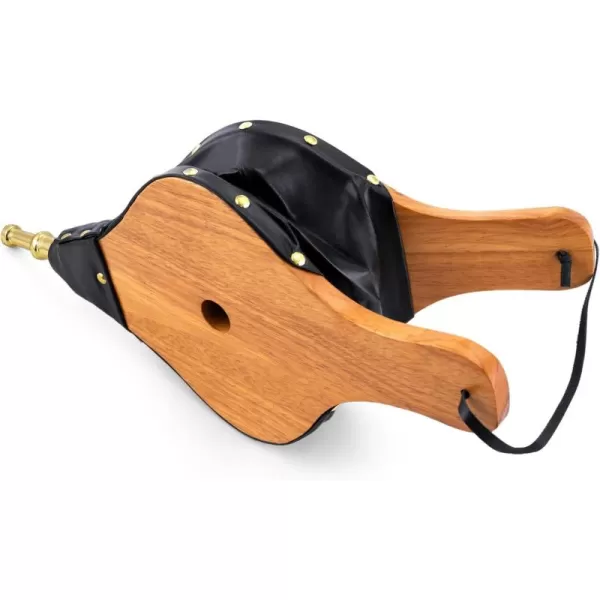 Amagabeli Fireplace Bellows 17"x 7.5" Large Wood Air Blower Cast Nozzle for Outdoor Camping BBQ Grill Chimney Hand Bellow Pump Pit Barbeque Fire Tools Accessories with Hanging Strap 