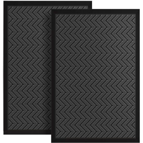 Amagabeli Large Outdoor Door Mats Rubber Shoes Scraper 36" x 24" for Front Door Entrance Outside Doormat Patio Rug Dirt Debris Mud Trapper Waterproof Out Door Mat Low Profile Washable Carpet BG036
