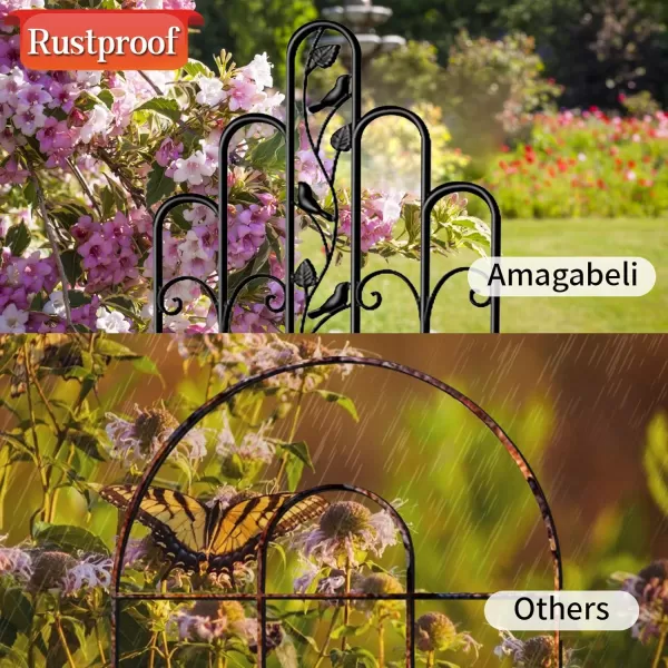 AMAGABELI GARDEN &amp; HOME 2 Pack Large Garden Trellis 71” x 21” Heavy Duty Rustproof Black Iron Plant Trellis for Potted Plant Support Metal Climbing Rose Trellis Vine Vegetable Cucumber