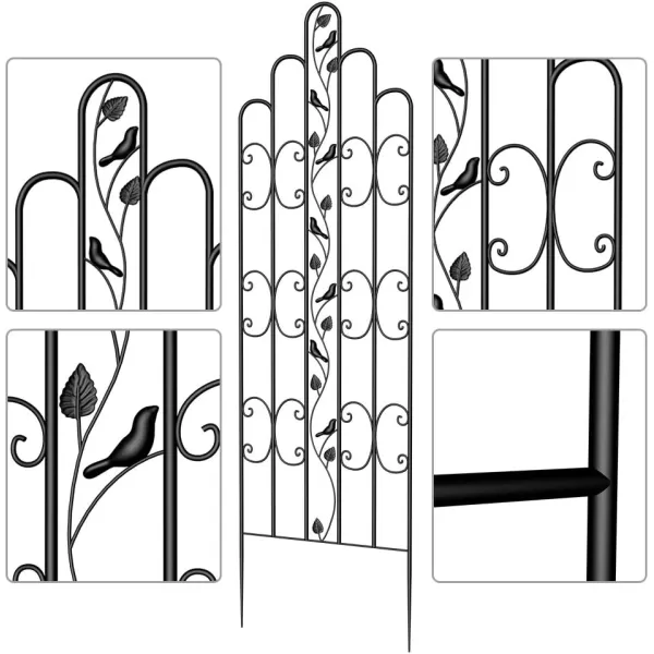 AMAGABELI GARDEN &amp; HOME 2 Pack Large Garden Trellis 71” x 21” Heavy Duty Rustproof Black Iron Plant Trellis for Potted Plant Support Metal Climbing Rose Trellis Vine Vegetable Cucumber