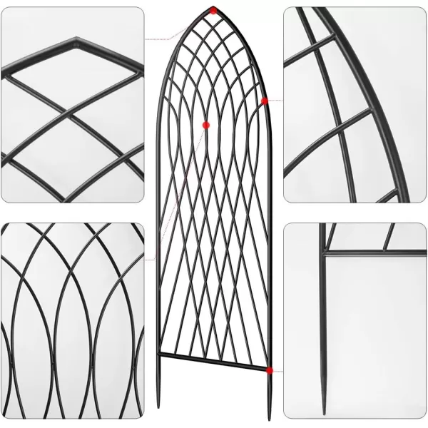 AMAGABELI GARDEN &amp; HOME 2 Pack Large Garden Trellis for Climbing Plants 71” x 21”Black Iron Plant Trellis for Potted Plant Support Tall Wall Metal Trellis Rose Vine Vegetable Cucumber GT02
