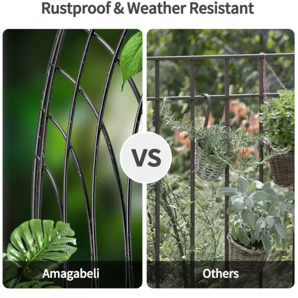 AMAGABELI GARDEN &amp; HOME 2 Pack Large Garden Trellis for Climbing Plants 71” x 21”Black Iron Plant Trellis for Potted Plant Support Tall Wall Metal Trellis Rose Vine Vegetable Cucumber GT02