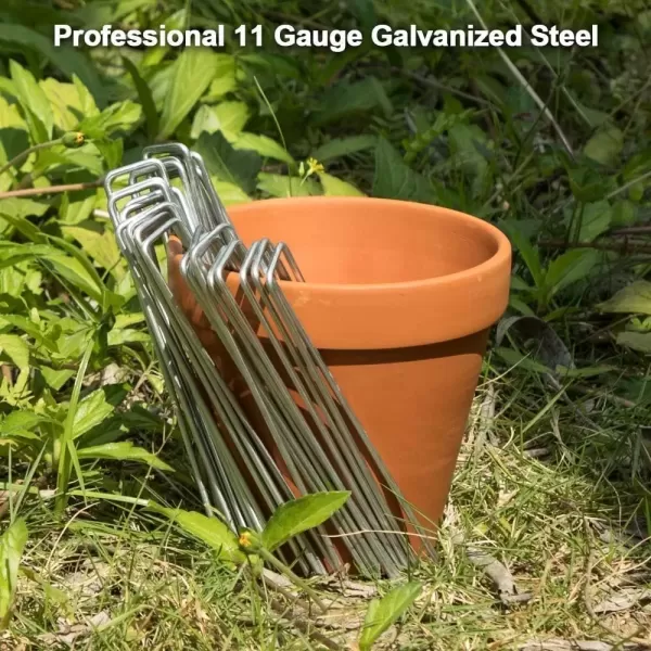 imageAMAGABELI GARDEN ampamp HOME 6 Inch 200 Pack Galvanized Landscape Staples 11 Gauge Garden Staples Landscaping Staples Heavy Duty UShaped Tent Stakes Pins Garden Stakes for Weed Barrier Fabric Tubing Lawn200