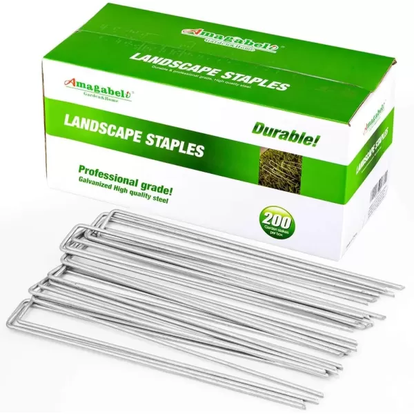 imageAMAGABELI GARDEN ampamp HOME 6 Inch 200 Pack Galvanized Landscape Staples 11 Gauge Garden Staples Landscaping Staples Heavy Duty UShaped Tent Stakes Pins Garden Stakes for Weed Barrier Fabric Tubing Lawn200