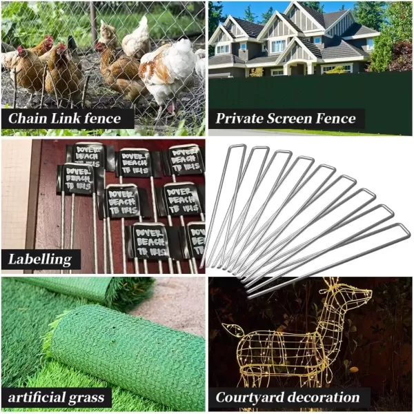 imageAMAGABELI GARDEN ampamp HOME 6 Inch 200 Pack Galvanized Landscape Staples 11 Gauge Garden Staples Landscaping Staples Heavy Duty UShaped Tent Stakes Pins Garden Stakes for Weed Barrier Fabric Tubing Lawn200