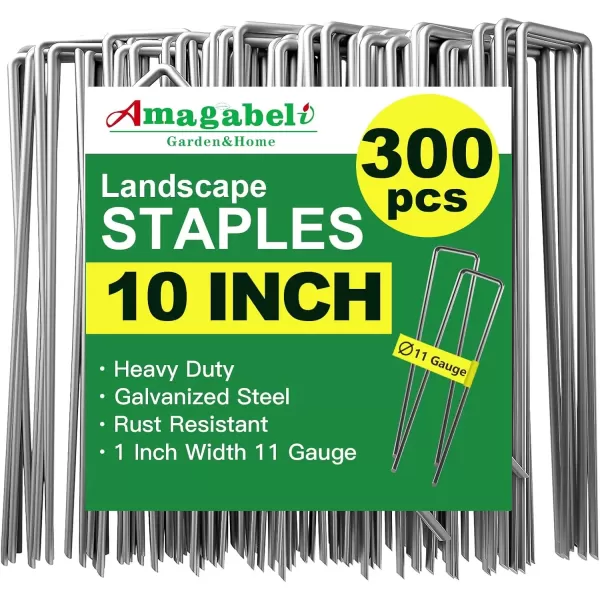imageAMAGABELI GARDEN ampamp HOME 6 Inch 200 Pack Galvanized Landscape Staples 11 Gauge Garden Staples Landscaping Staples Heavy Duty UShaped Tent Stakes Pins Garden Stakes for Weed Barrier Fabric Tubing Lawn500