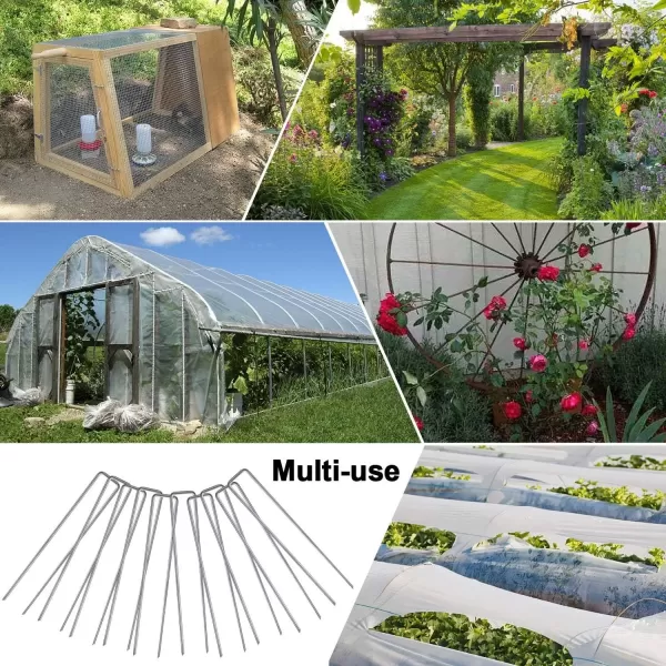 imageAMAGABELI GARDEN ampamp HOME 6 Inch 200 Pack Galvanized Landscape Staples 11 Gauge Garden Staples Landscaping Staples Heavy Duty UShaped Tent Stakes Pins Garden Stakes for Weed Barrier Fabric Tubing Lawn500