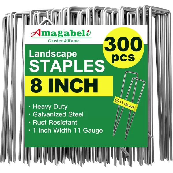 imageAMAGABELI GARDEN ampamp HOME 6 Inch 200 Pack Galvanized Landscape Staples 11 Gauge Garden Staples Landscaping Staples Heavy Duty UShaped Tent Stakes Pins Garden Stakes for Weed Barrier Fabric Tubing Lawn500
