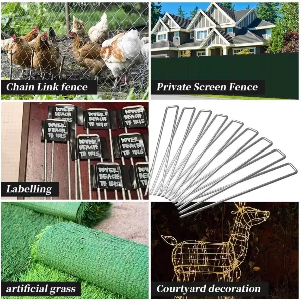 imageAMAGABELI GARDEN ampamp HOME 6 Inch 200 Pack Galvanized Landscape Staples 11 Gauge Garden Staples Landscaping Staples Heavy Duty UShaped Tent Stakes Pins Garden Stakes for Weed Barrier Fabric Tubing Lawn200