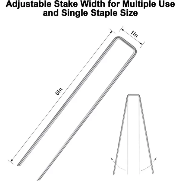 imageAMAGABELI GARDEN ampamp HOME 6 Inch 200 Pack Galvanized Landscape Staples 11 Gauge Garden Staples Landscaping Staples Heavy Duty UShaped Tent Stakes Pins Garden Stakes for Weed Barrier Fabric Tubing Lawn200