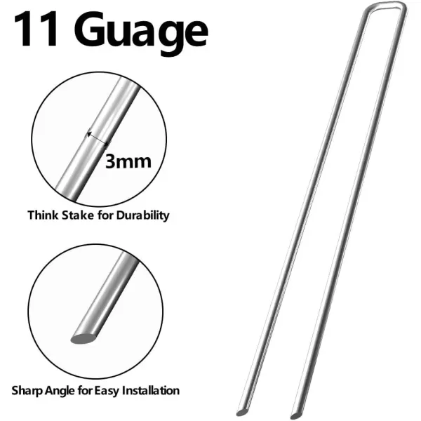 imageAMAGABELI GARDEN ampamp HOME 6 Inch 200 Pack Galvanized Landscape Staples 11 Gauge Garden Staples Landscaping Staples Heavy Duty UShaped Tent Stakes Pins Garden Stakes for Weed Barrier Fabric Tubing Lawn500